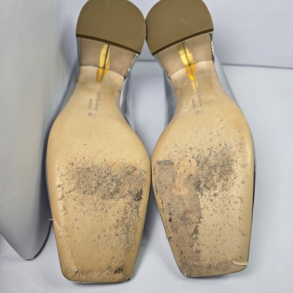 Rupert Sanderson London Naxos Mirror Pump Women's Leather Silver Shoes Size 40/9 - Picture 13 of 16